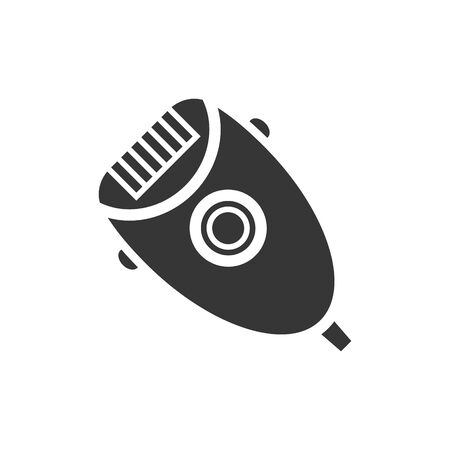 Domestic epilator glyph single isolated vector icon. Home appliances and electronics illustration on white backgroundのイラスト素材