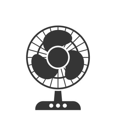 Domestic fan glyph single isolated vector icon. Home appliances and electronics illustration on white backgroundのイラスト素材