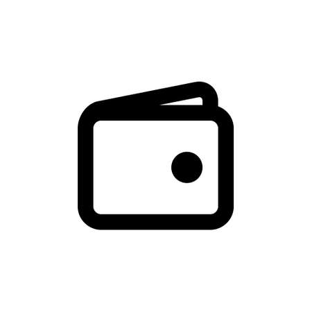 Money wallet, line web or mobile interface vector icon. Isolated on white background. Sign for your web site design, logo, app, UI.のイラスト素材