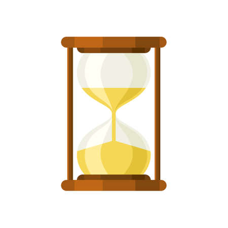 Hourglass retro isolated colorful flat vector icon. Single sign on white background