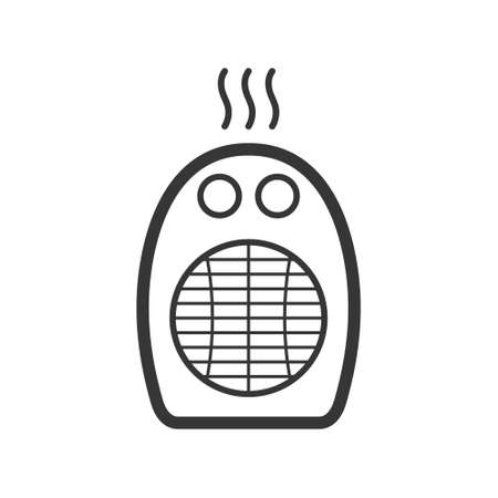 Domestic portable heater outline single isolated vector icon. Home appliances and electronics illustration on white backgroundのイラスト素材