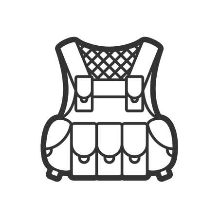 Protection vest, vector flat icon for paintball and airsoftのイラスト素材