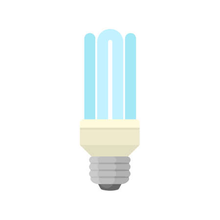 LED blue light lamp bulb vector colorful icon, isolated on white backgroundのイラスト素材