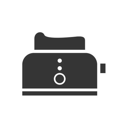 Kitchen toaster glyph single isolated vector icon. Kitchen appliances and electronics illustration on white backgroundのイラスト素材