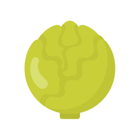 Cute cabbage vegetable, isolated colorful vector iconのイラスト素材