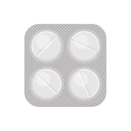Medicine and pills in pack vector white realistic iconのイラスト素材