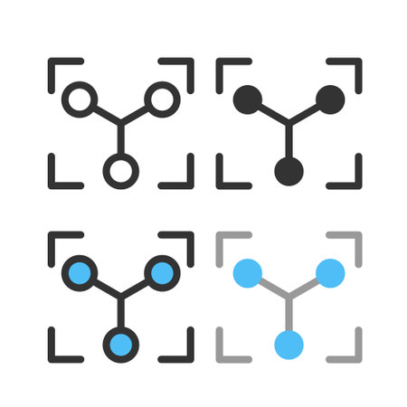 Atoms, molecules, dna, chromosomes outline vector icon setのイラスト素材