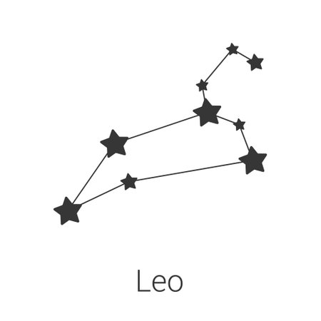 Leo sign constellation isolated vector icon on white backgroundのイラスト素材