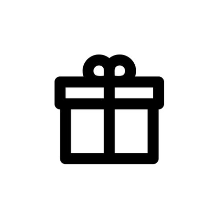 Gift box, package line web or mobile interface vector iconのイラスト素材