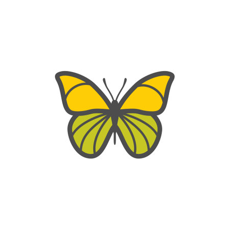 Butterfly colorful vector icon, nature simple illustrationのイラスト素材