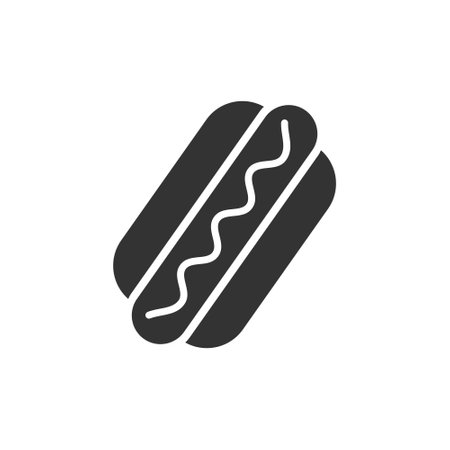 Hot dog silhouette glyph fast food vector iconのイラスト素材
