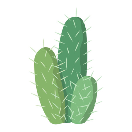 Cactus and succulent colorful cartoon vector illustrationのイラスト素材