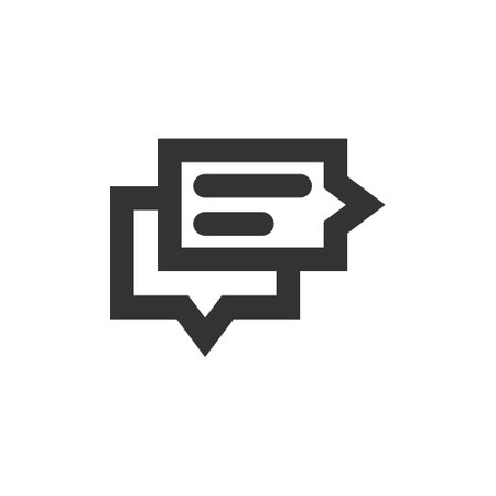 Chat speech bubble and dialog balloon line style vector iconのイラスト素材