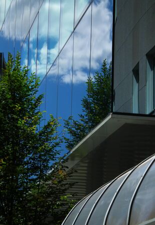 Reflections on business buildingの写真素材