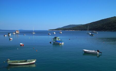 Boats in marinaの写真素材