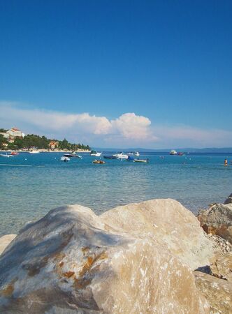 Rocks on peaceful beachの写真素材