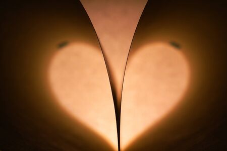 Leaves of book making heartの写真素材