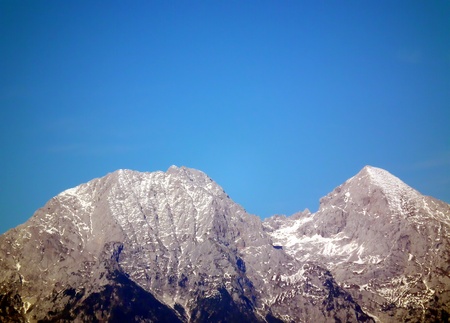 Hihg mountains on clear autumn dayの写真素材