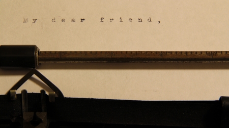 My dear freind concept words on old typewriter.の写真素材