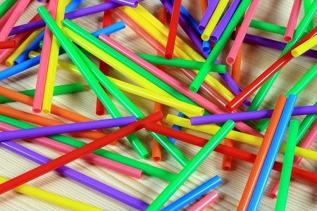 Colorful plastic straws.