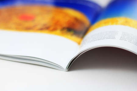 A magazine on white table の写真素材