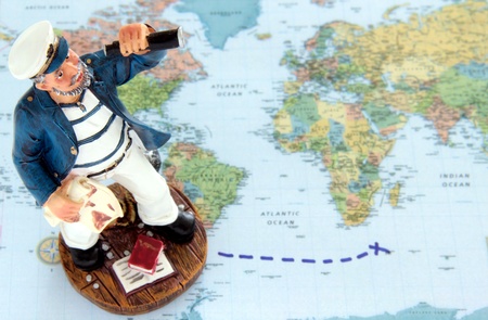 Sailor on the map with direction shown 