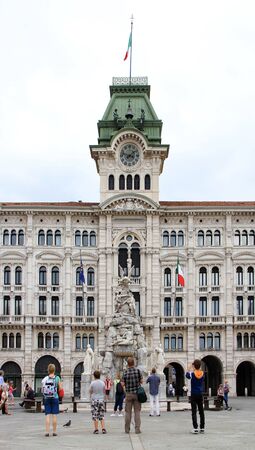 Trieste, Italy, Europe  Main square with many people  Jun, 2012 のeditorial素材