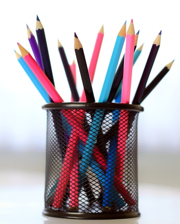 Crayons in the box の写真素材