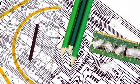 Designing electronic components の写真素材