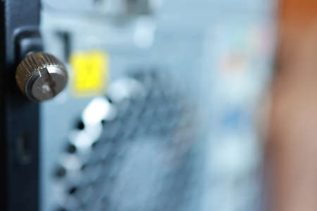 Close-up of a power supply cabinet. Selective focus.の写真素材