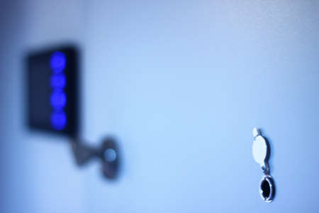 Monitored, secured security doors with video Lcd screen.