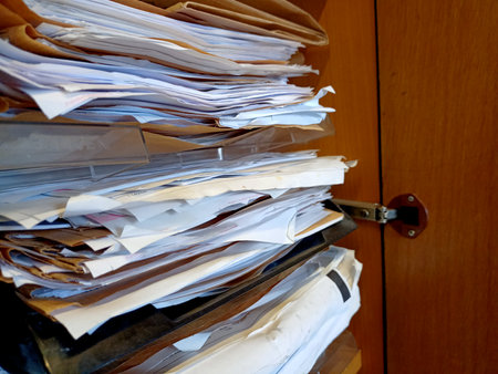 Stack of files in the office.の写真素材