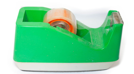 Adhesive tape instead of green, white background の写真素材