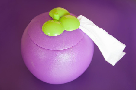 Tissue Box Purple Mangosteen on the purple background, such as a box 