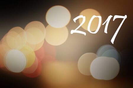 happy new year 2017 with bokehの写真素材