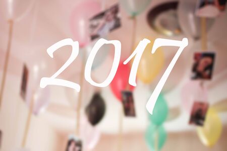 happy new year 2017 with bokehの写真素材