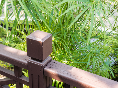 Wood Fence In the gardenの写真素材