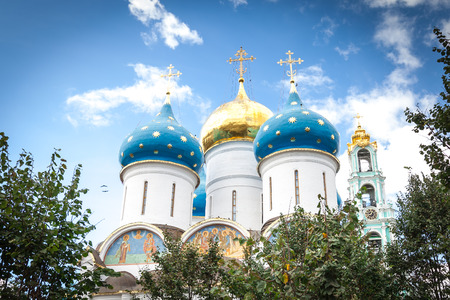 View of the Assumption Cathedral of the Trinity-Sergius Lavraの写真素材