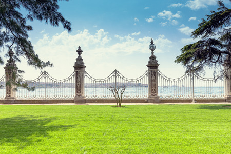 Dolmabahce Palace Embankment overlooking the Bosphorusの写真素材