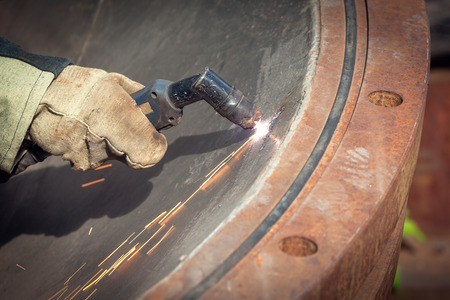 Metal cutting machine manual plasma cuttingの写真素材