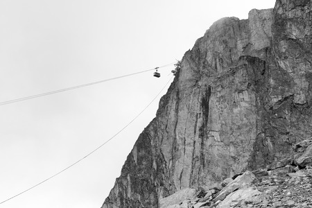 Brevent Cable Car in Chamonix, Franceの写真素材