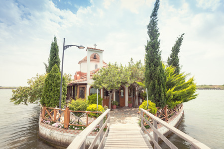 St. The monastery of Porto Lagos, Greeceのeditorial素材