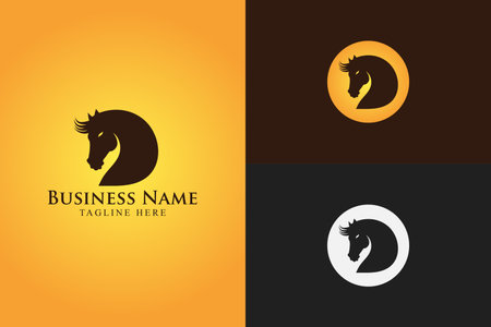 Elegant Horse Logo Vector - Silhouette, Stallion, Equestrian Designのイラスト素材