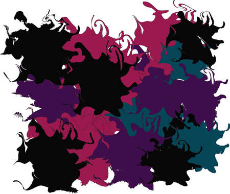 Focus on Cursive and Unscramble Colorful Backgroundのイラスト素材