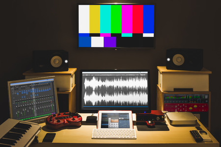 digital audio editing studio for TV broadcasting, spot ads, music recording, post production, film...