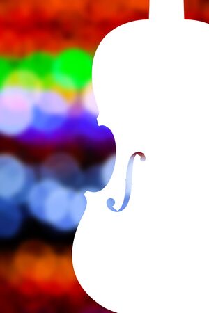 blank violin on blurred colorful bokeh for music templateの写真素材