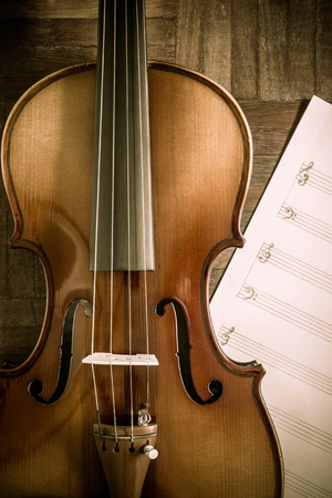 classical violin and blank music sheet for composer concept backgroundの写真素材
