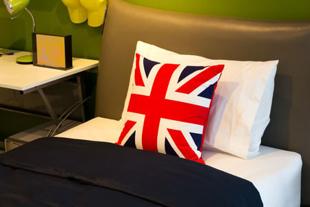 pillow on single bed, modern design for teenager