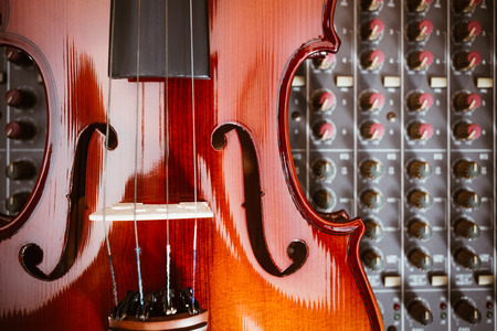classical violin on sound mixer, music background