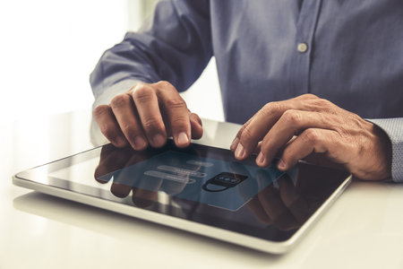 User online authentication access. Data protection, identification concept. Security of accounts.の写真素材